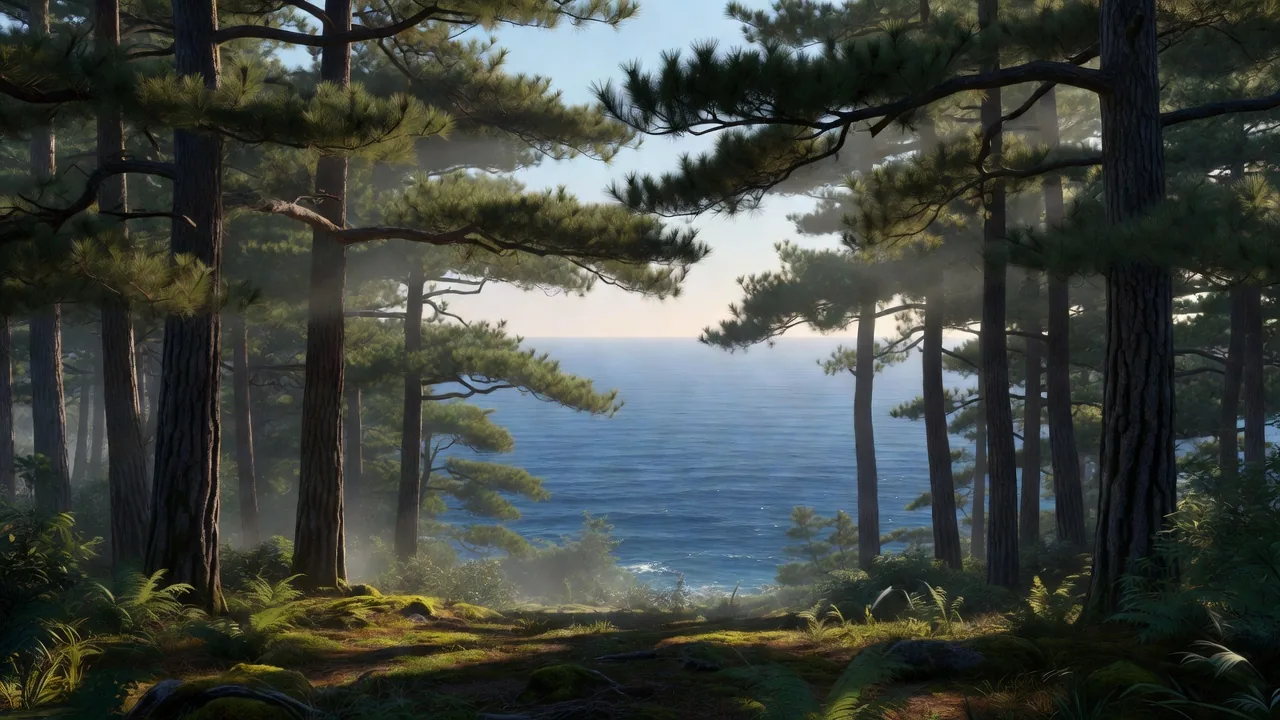 海を望む森の広場